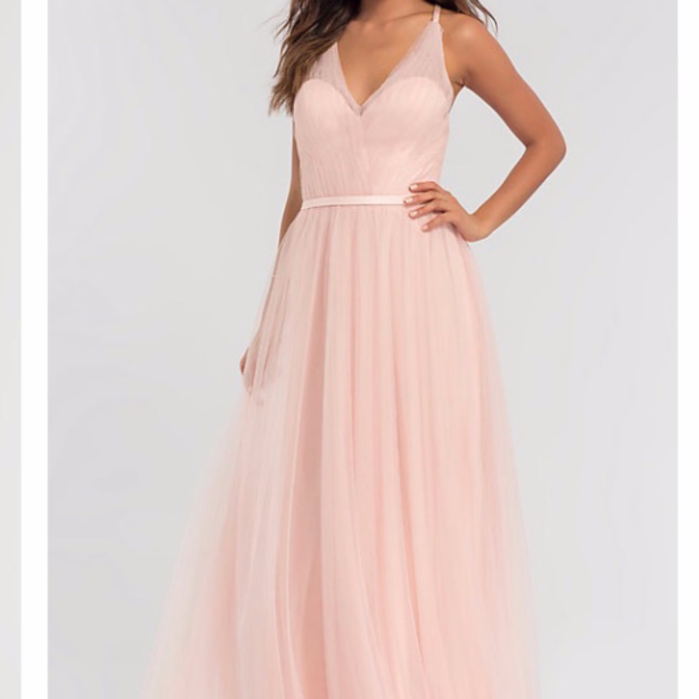 Kleinfeld A-Line Long Tulle Bridesmaid Dress